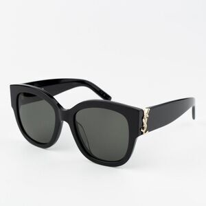 NEW Saint Laurent  SLM95/F 001 Black Grey Oversized Cat Eye Women Sunglasses